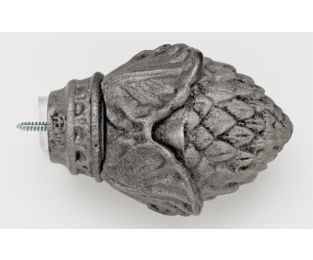 Pine Cone Finial With Plug - 011 - Antique Pewter